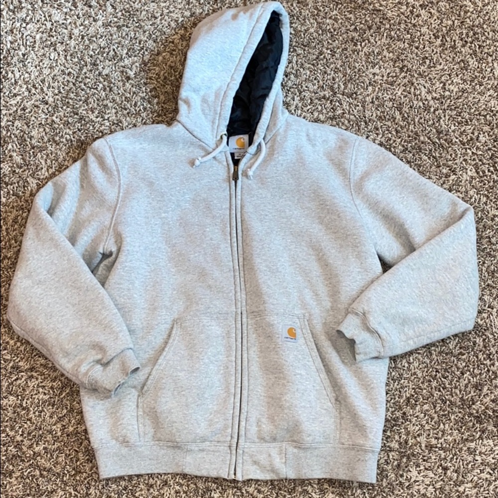 Lined zip up cotton hoodie carhartt jacket
